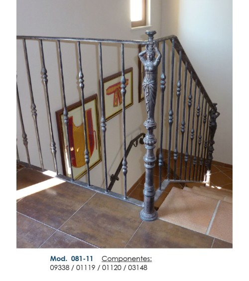 Balaustre Forjado Doble Nudo Alargado Central Redondo 14 mm