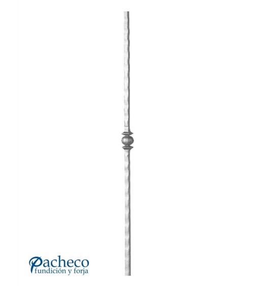 Balaustre Forjado Machado Bola Central Cuadrado 14 mm