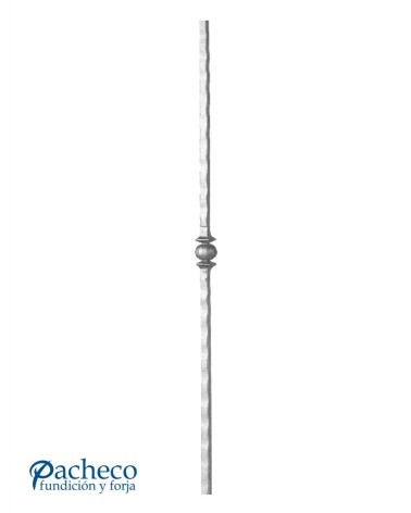 Balaustre Forjado Machado Bola Central Cuadrado 14 mm