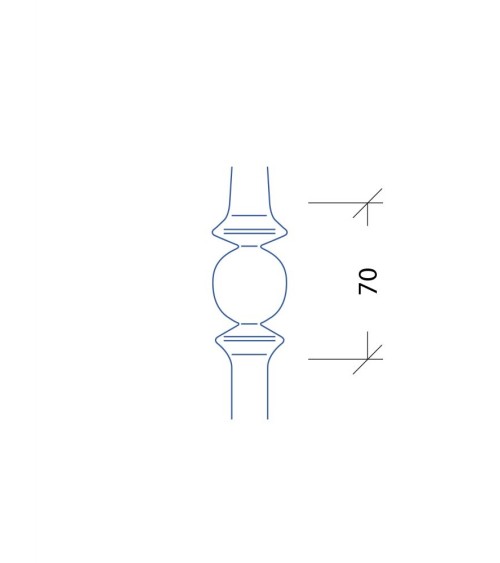 Balaustre Forjado Machado Bola Central Cuadrado 14 mm