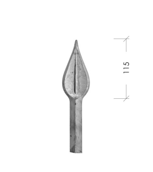 Lanza de Forja de Hoja con Base Cuadrada 16 mm