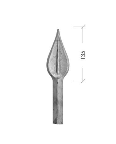 Lanza de Forja de Hoja con Base Cuadrada 20 mm