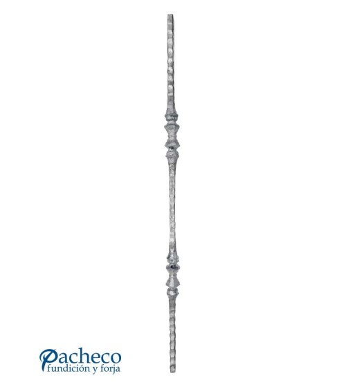 Balaustre Forjado Machado Nudo Central Cuadrado 14 mm