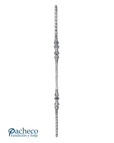 Balaustre Forjado Machado Nudo Central Cuadrado 14 mm