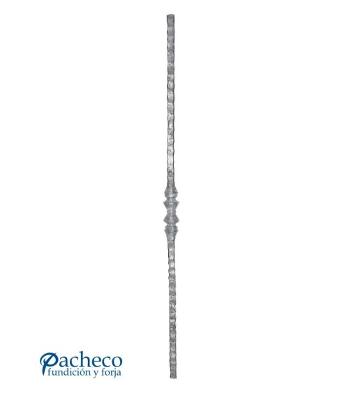 Balaustre Forjado Machado Doble Nudo Central Cuadrado 14 mm