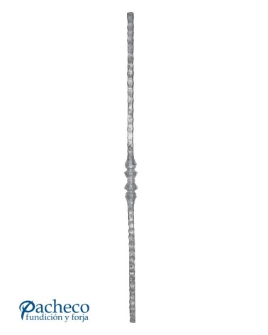 Balaustre Forjado Machado Doble Nudo Central Cuadrado 14 mm