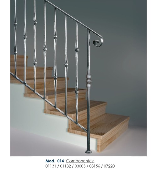 Balaustre Forjado Doble Lágrima Macolla Central Redondo 14 mm