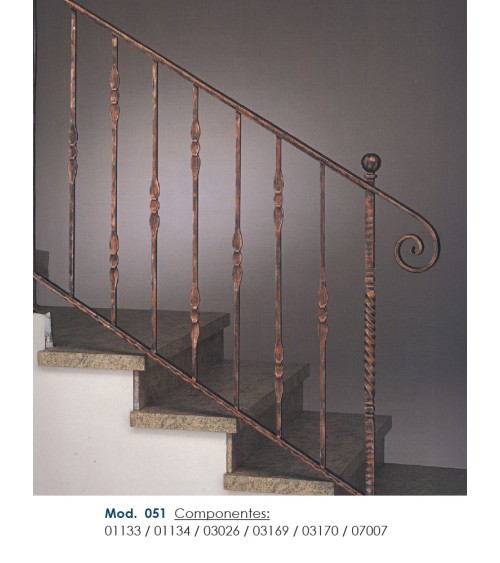 Balaustre Forjado Doble Lágrima Cuadrado 14 mm