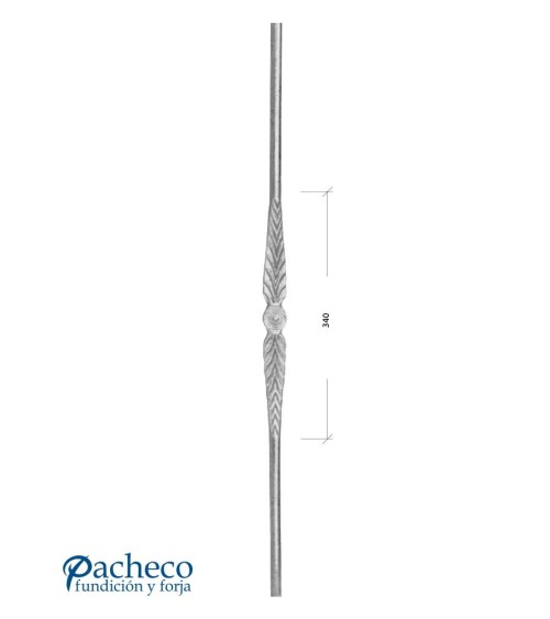 Balaustre Forjado Hoja Estampada Redondo 14 mm