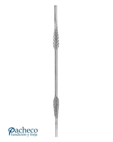 Balaustre Forjado Doble Hoja Estampada Redondo 14 mm