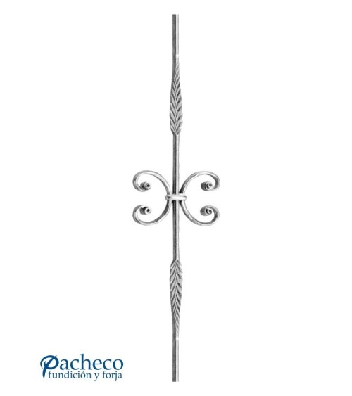 Balaustre Forjado Hoja Doble y Ces Centrales Redondo 14 mm