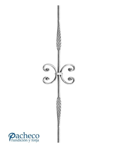 Balaustre Forjado Hoja Doble y Ces Centrales Redondo 14 mm