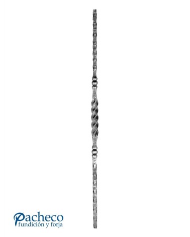 Balaustre Forjado Martillado y Rizo Central Cuadrado 16 mm