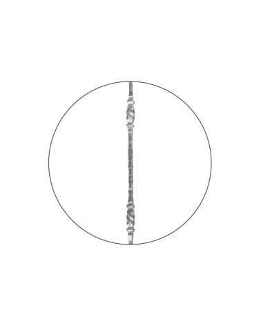 Balaustre Forjado Martillado Doble Rizo Central Cuadrado 14 mm