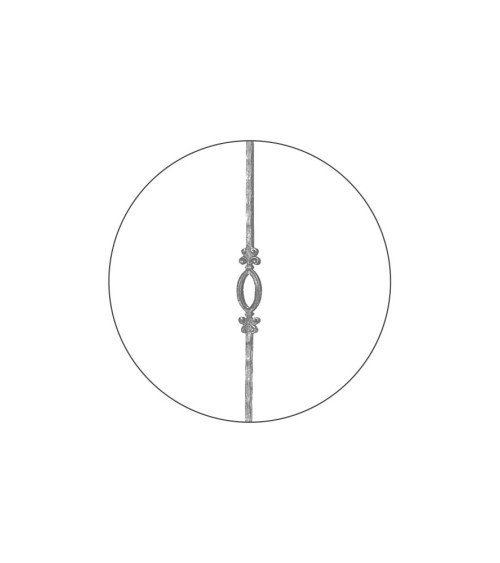 Balaustre Forjado Martillado Aro Central Cuadrado 14 mm