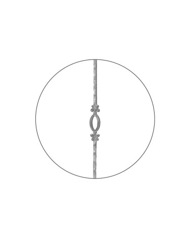 Balaustre Forjado Martillado Aro Central Cuadrado 14 mm