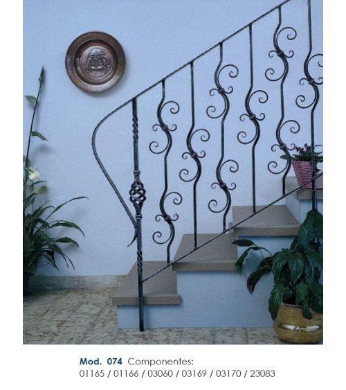 Balaustre Forjado Curvilíneo con Ces Dobles Cuadrado 12 mm