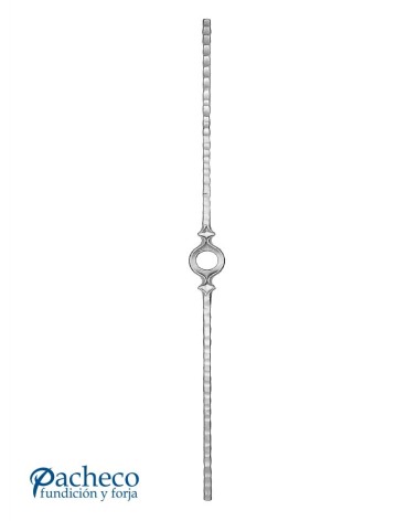 Balaustre Forjado Martillado Anillo Central Cuadrado 14 mm