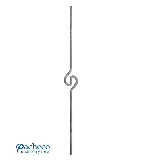 Balaustre Forjado Martillado Espiral central Redondo 14 mm