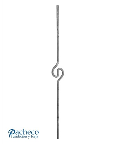 Balaustre Forjado Martillado Espiral central Redondo 14 mm