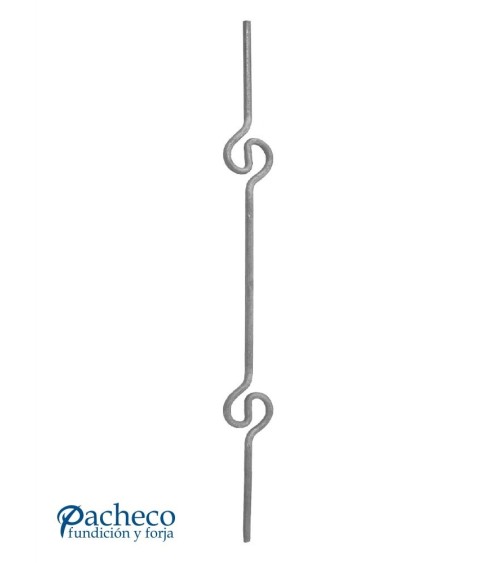 Balaustre Forjado Martillado Espiral Doble Redondo 14 mm