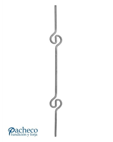 Balaustre Forjado Martillado Espiral Doble Redondo 14 mm