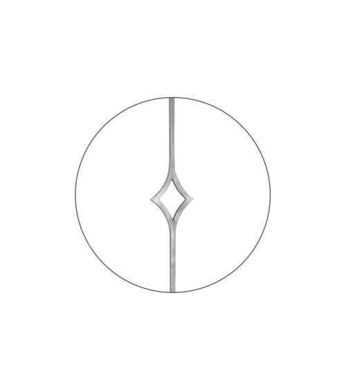 Balaustre Forjado Diamante Central Cuadrado 14-16 mm