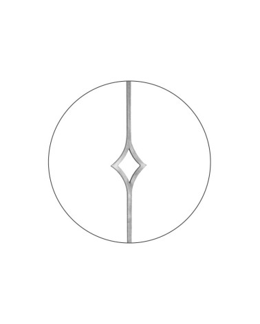 Balaustre Forjado Diamante Central Cuadrado 14-16 mm