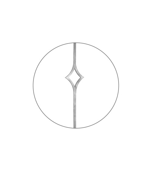 Balaustre Forjado Diamante Doble Cuadrado 14-16 mm