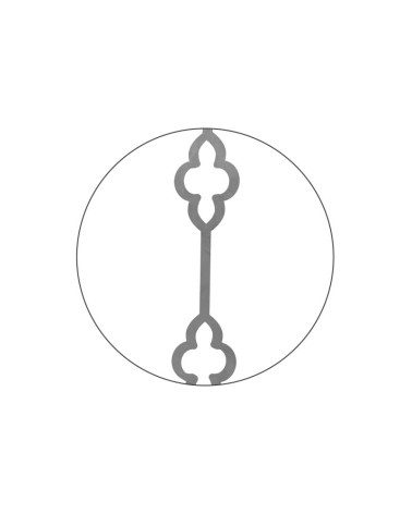 Balaustre Forjado Trébol Cuatro Hojas Doble Cuadrado 14-16 mm