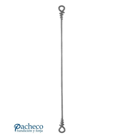 Balaustre Forjado Argollas en Extremos Redondo 12 mm