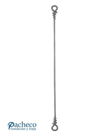 Balaustre Forjado Argollas en Extremos Redondo 12 mm