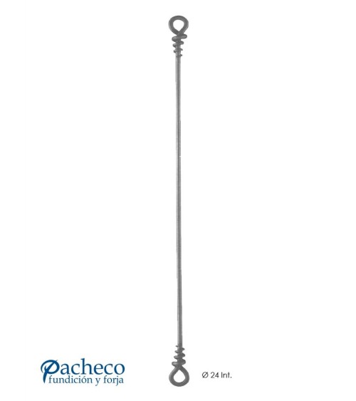 Balaustre Forjado Argollas en Extremos Redondo 12 mm