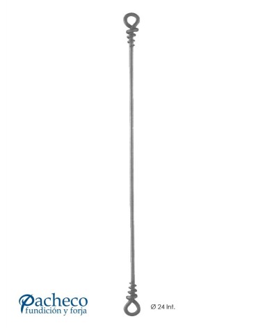 Balaustre Forjado Argollas en Extremos Redondo 12 mm