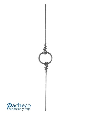 Balaustre Forjado Aro Central Espirales Centrales Redondo 12 mm