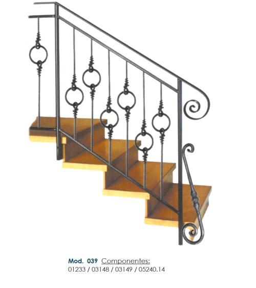 Balaustre Forjado Aro Central Espirales Centrales Redondo 12 mm
