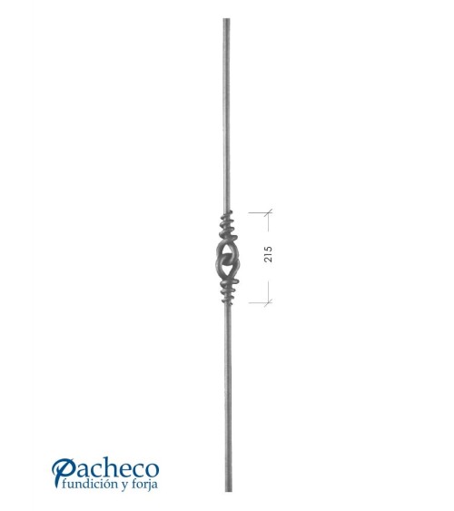 Balaustre Forjado Argollas Anudadas Centrales Redondo 12 mm