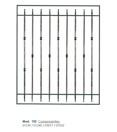 Balaustre Forjado Adorno Doble Anillo Doble Redondo 16 mm
