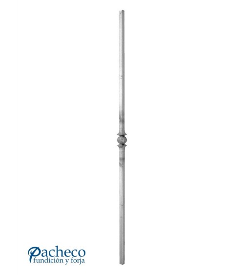 Balaustre Forjado Nudo Central Simple Cuadrado 14 mm