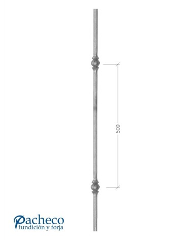 Balaustre Forjado Nudo Doble Simple Redondo 14 mm