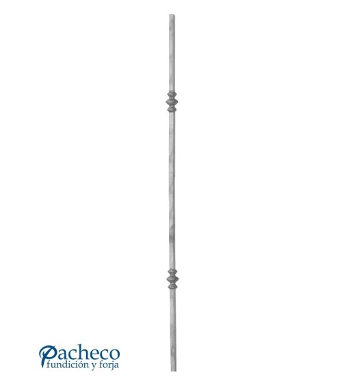 Balaustre Forjado Macolla Doble Cuadrado 14 mm