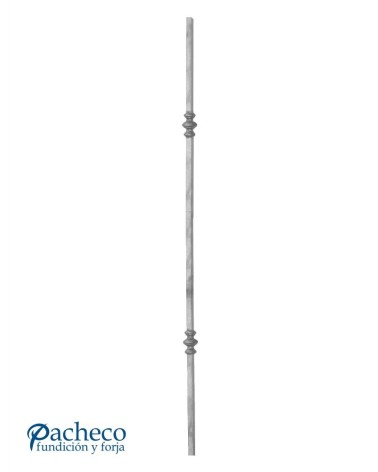 Balaustre Forjado Macolla Doble Cuadrado 14 mm