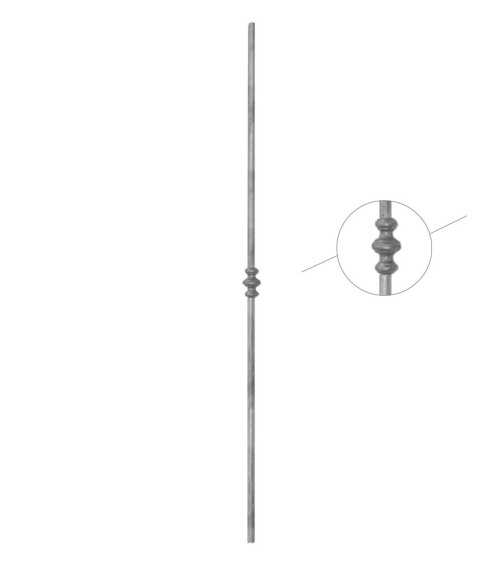 Balaustre Forjado con Macolla Central Redondo 14 mm