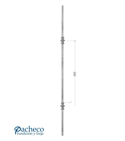 Balaustre Forjado Macolla Doble Redondo 14 mm