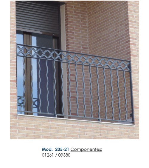 Balaustre Forjado Curvilíneo Cuadrado 14 mm