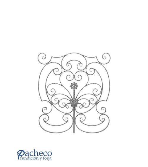 Balaustrada de Forja Eses y Volutas Pletina 16x8 mm