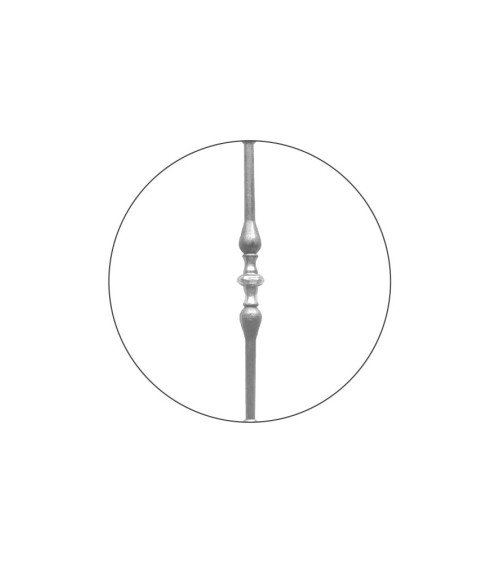 Balaustre Forjado Macolla Central y Adornos Forja Redondo 16 mm