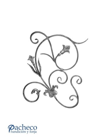 Balaustrada de Forja Izq Hojas de Forja Pletina 16x8 mm