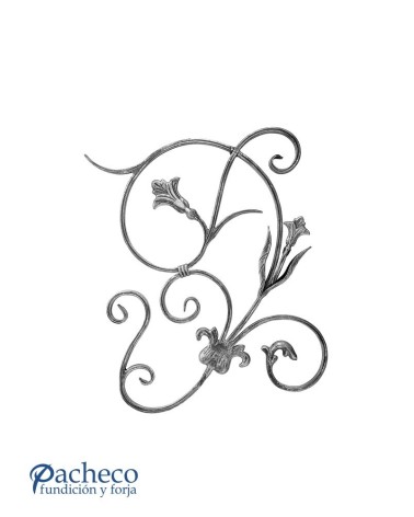 Balaustrada de Forja Dcha Hojas de Forja Pletina 16x8 mm