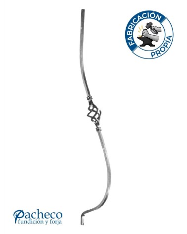 Jabalcones de Forja con Piña Central Cuadrado 14 mm